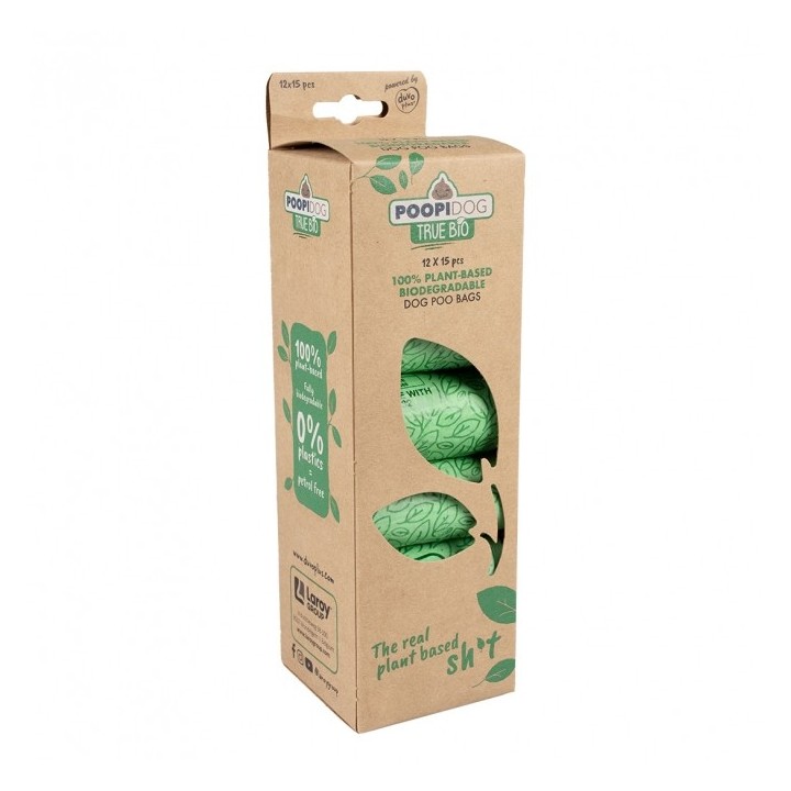 Poopidog Hundekotbeutel true bio - 12 x 15 Stück