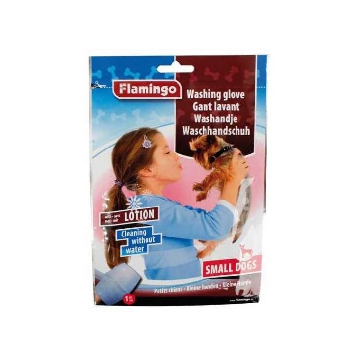 Karlie Flamingo Waschhandschuh mit Lotion für Hunde - Für kleine Hunde