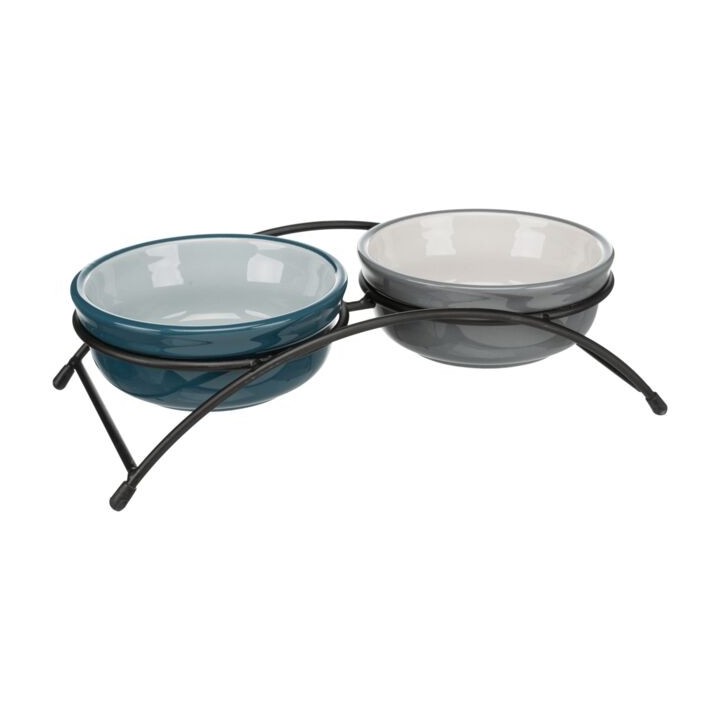 Trixie Napf-Set Keramik/Metall - petrol/grau - 2 × 06 l