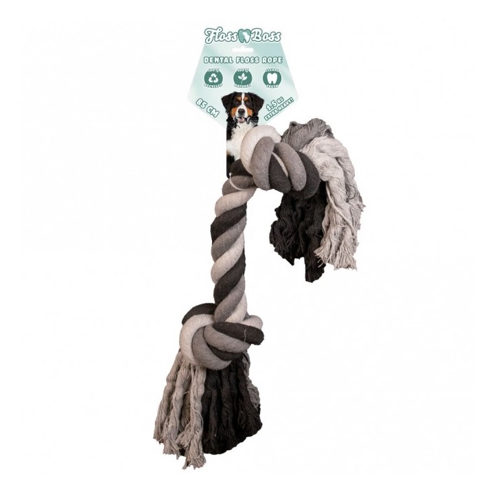 Floss Boss Dental Rope Baumwollseil mit 2 Knoten - 85 cm