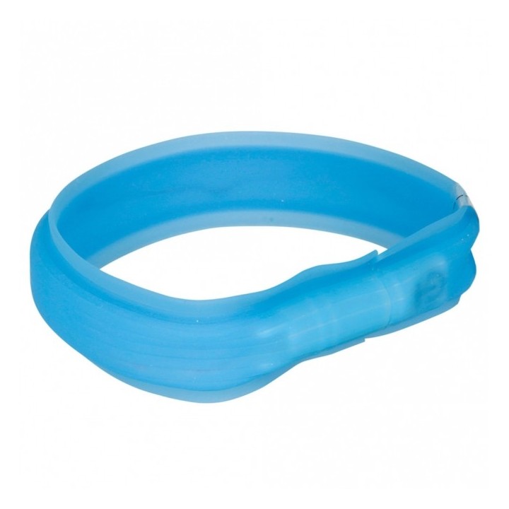 Trixie Flash Leuchtband USB - extra breit - blau / 70 cm