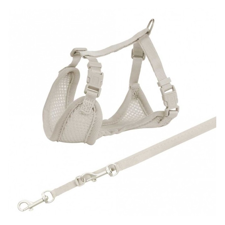 Trixie Junior Welpen-Softgeschirr mit Leine - hellgrau