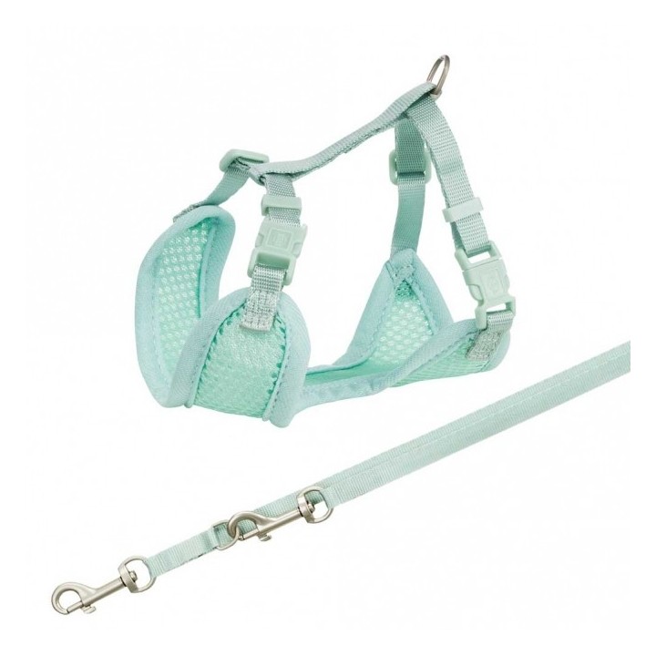 Trixie Junior Welpen-Softgeschirr mit Leine - mint
