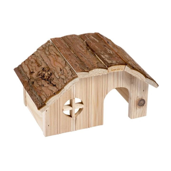 Duvoplus Kleintierhaus mit Rindendach - 28 x 18 x 16cm