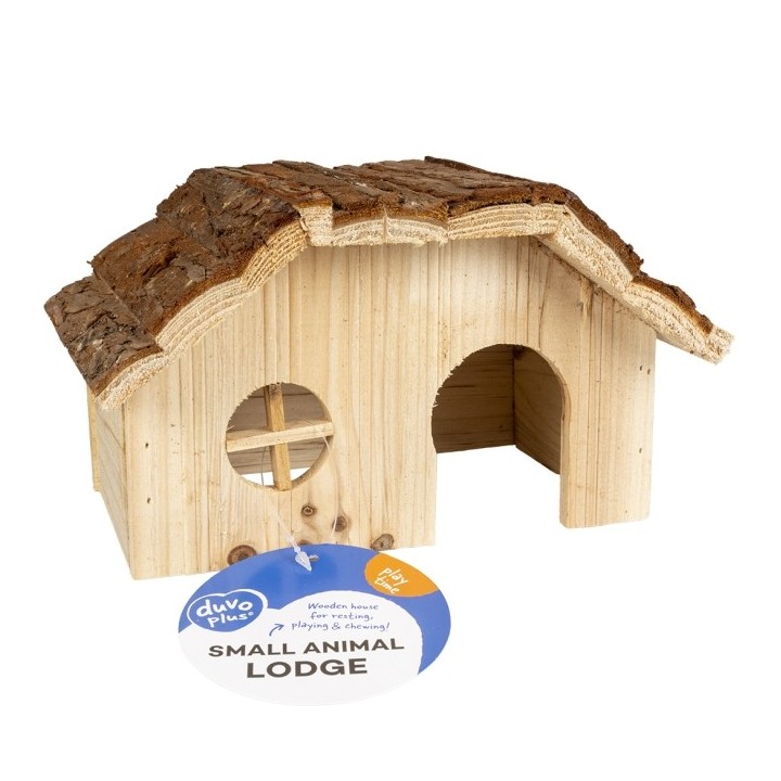 Duvoplus Kleintierhaus mit Rindendach - 28 x 18 x 16cm