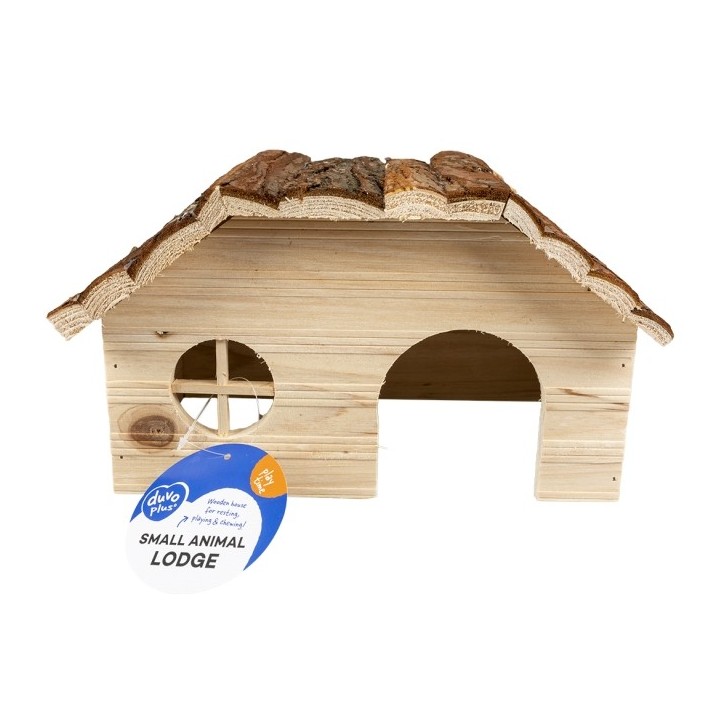 Duvoplus Kleintierhaus mit Rindendach - 28 x 18 x 16cm