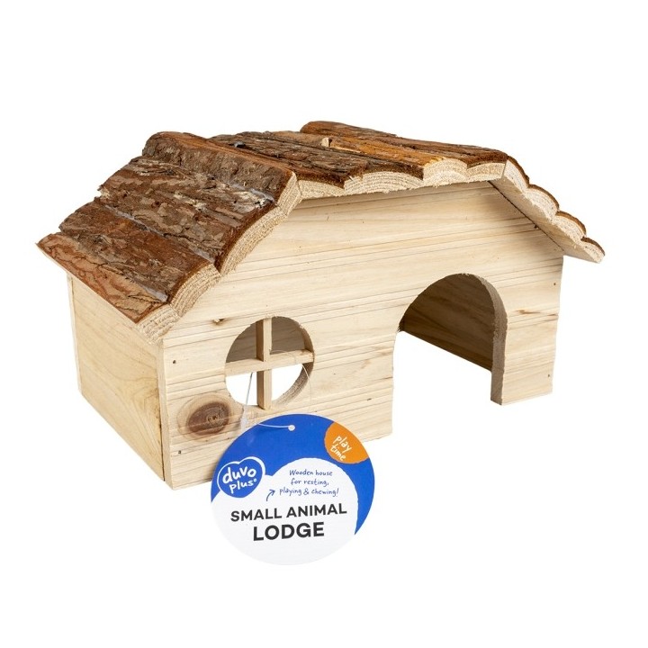 Duvoplus Kleintierhaus mit Rindendach - 28 x 18 x 16cm