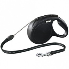 FLEXI Rollleine New CLASSIC Seil - 8m bis 20kg - Schwarz