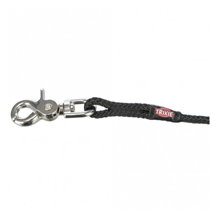 Trixie Schleppleine rund aus Segeltau mit Trigger Snap Hook - schwarz - 10 m