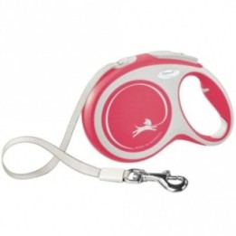 FLEXI Rollleine New COMFORT Gurt - 8m bis 50kg - rot