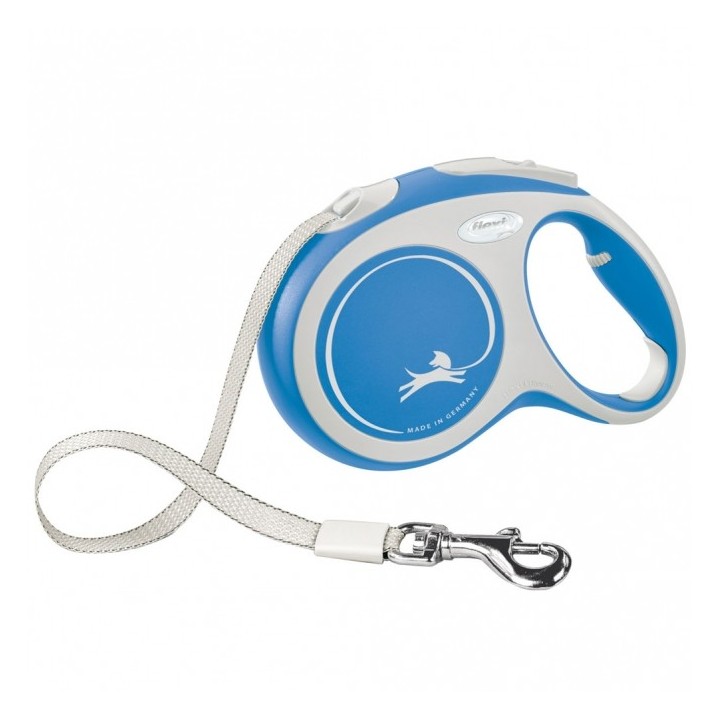 FLEXI Rollleine New COMFORT Gurt - 8m bis 50kg - blau
