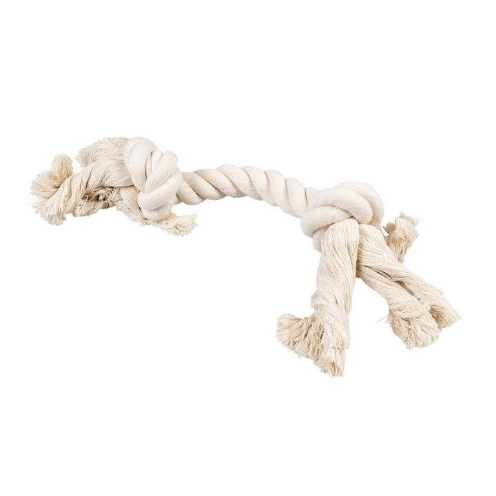 Duvoplus ECO Baumwoll-Tau mit 2 Knoten - weiß - 44cm / 285g