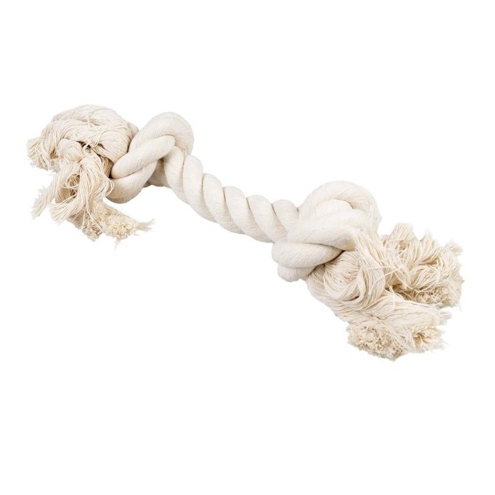 Duvoplus ECO Baumwoll-Tau mit 2 Knoten - weiß - 45cm / 500g