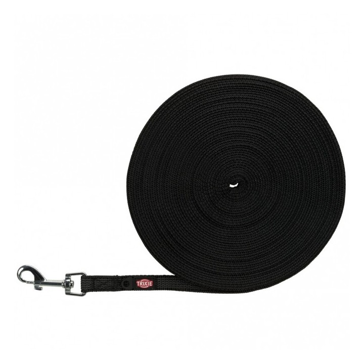 Trixie Schleppleine gummiert - schwarz - 15 m/15 mm