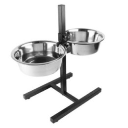 Duvoplus höhenverstellbarer Doppelnapf-Ständer - 2x 1890ml / 47x27x525cm