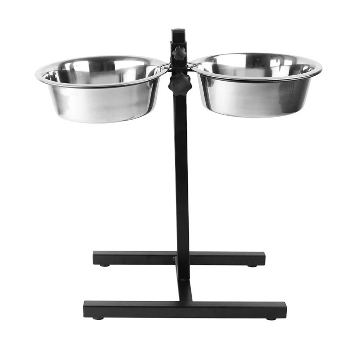 Duvoplus höhenverstellbarer Doppelnapf-Ständer - 2x 1890ml / 47x27x525cm