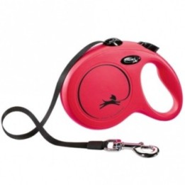FLEXI Rollleine New CLASSIC Gurt - 5m bis 50kg - Rot