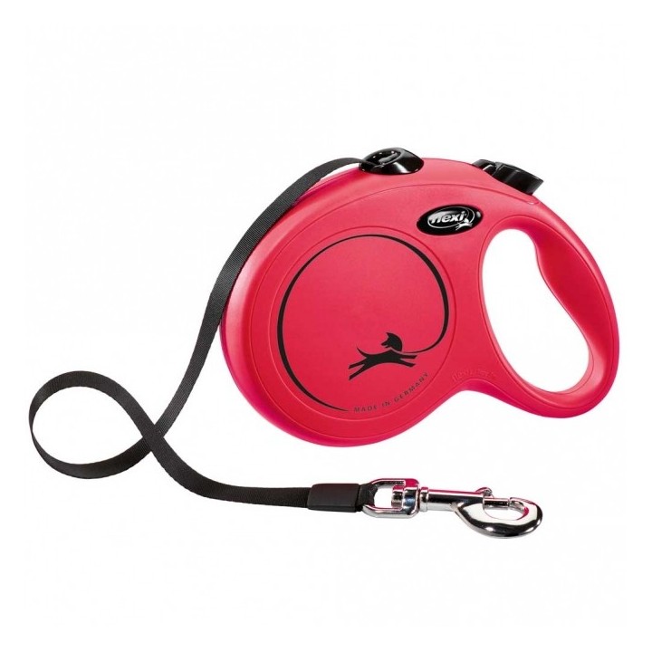 FLEXI Rollleine New CLASSIC Gurt - 5m bis 50kg - Rot