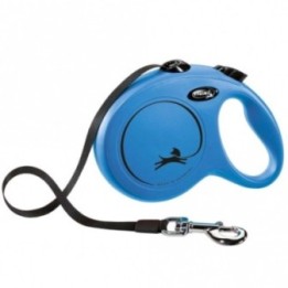 FLEXI Rollleine New CLASSIC Gurt - 5m bis 50kg - Blau