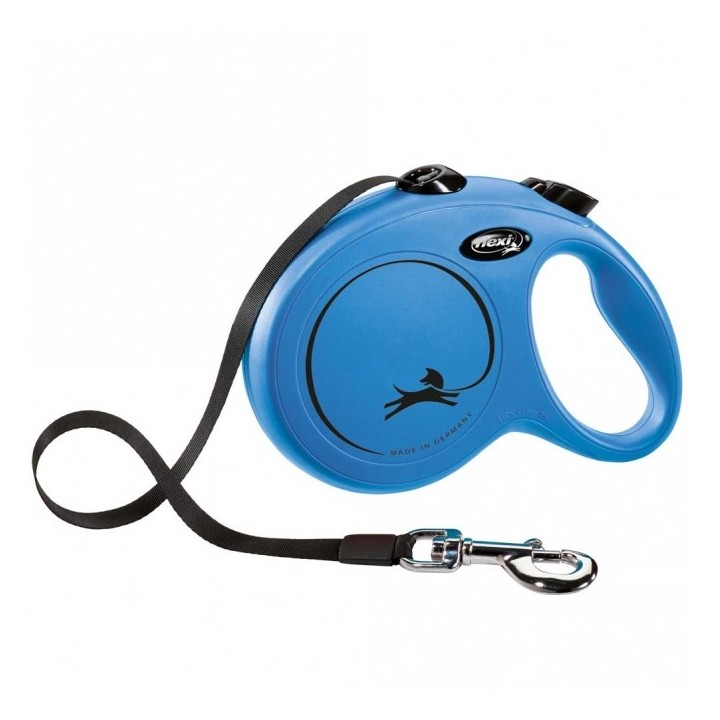 FLEXI Rollleine New CLASSIC Gurt - 5m bis 50kg - Blau