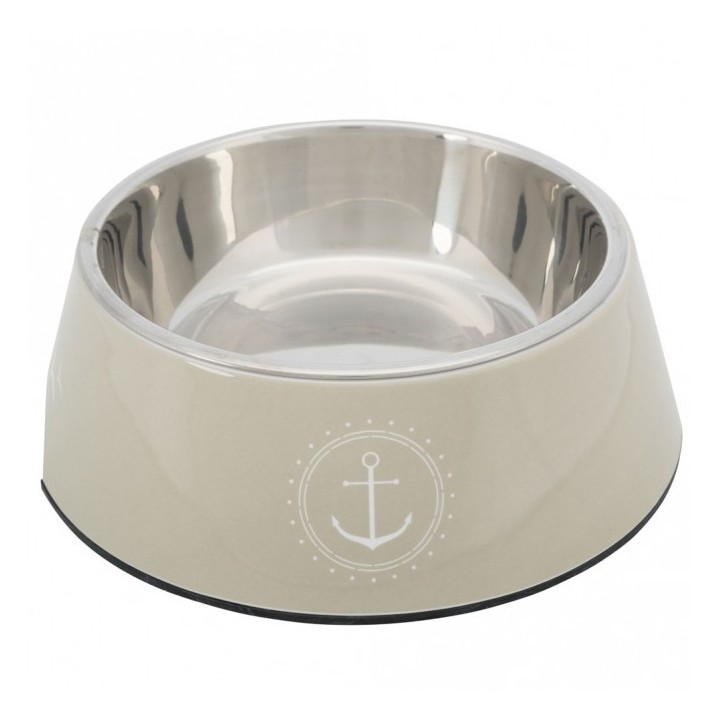 Trixie BE NORDIC Napf aus Melamin und Edelstahl - sand - 02 l/ø 14 cm