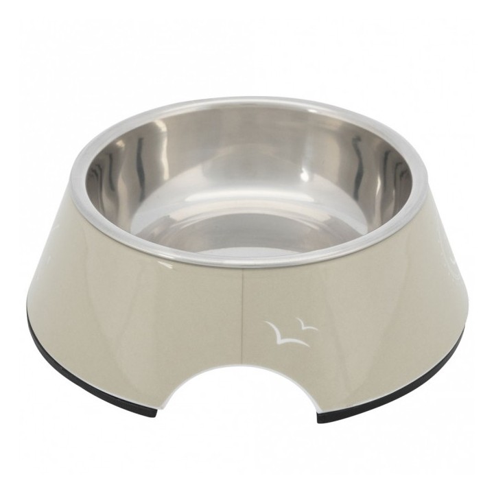 Trixie BE NORDIC Napf aus Melamin und Edelstahl - sand - 02 l/ø 14 cm