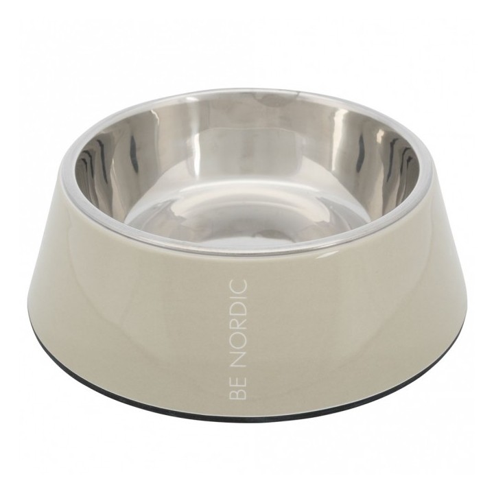 Trixie BE NORDIC Napf aus Melamin und Edelstahl - sand - 02 l/ø 14 cm