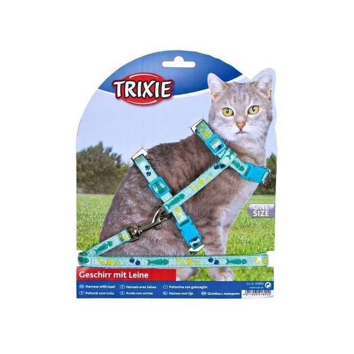 Trixie Katzen-Garnitur mit Leine - mit Motivband