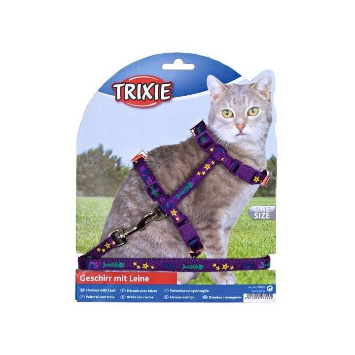 Trixie Katzen-Garnitur mit Leine - mit Motivband