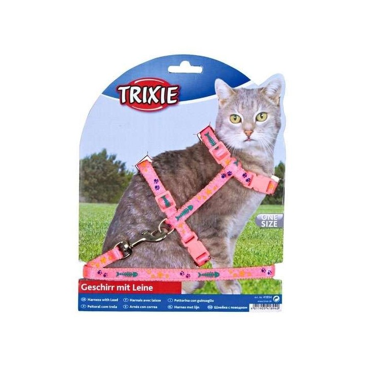 Trixie Katzen-Garnitur mit Leine - mit Motivband