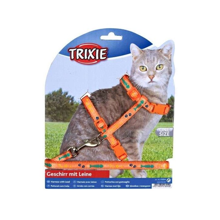 Trixie Katzen-Garnitur mit Leine - mit Motivband