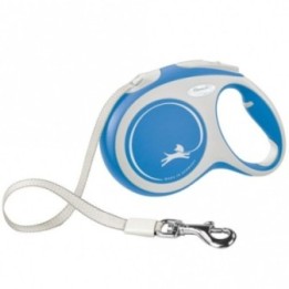 FLEXI Rollleine New COMFORT Gurt - 5m bis 60kg - blau