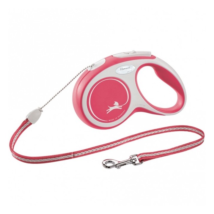 FLEXI Rollleine New COMFORT Seil - 5m bis 12kg - rot