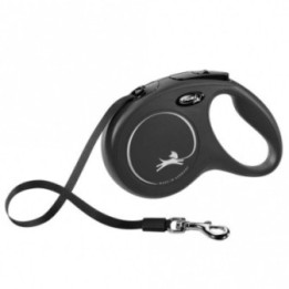 FLEXI Rollleine New CLASSIC Gurt - 5m bis 25kg - Schwarz