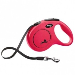 FLEXI Rollleine New CLASSIC Gurt - 5m bis 25kg - Rot