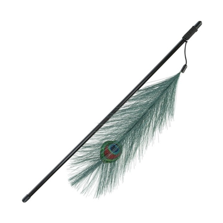 Trixie Spielangel mit Pfauenfeder aus Kunststoff/Polyester