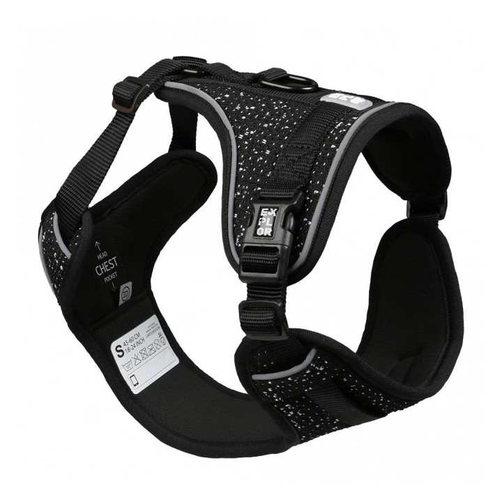 Duvoplus EXPLOR Ultimate Fit No-Pull-Geschirr - granite black - L - 48-58cm - 58-81cm
