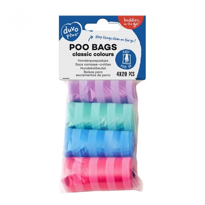 Duvoplus Hundekotbeutel classic colour 4 x 20 Stück - Streifen