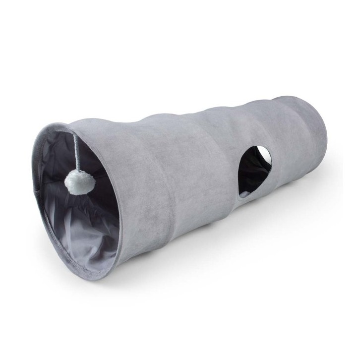Duvoplus Spieltunnel Purrly - hellgrau - 80x25x25cm