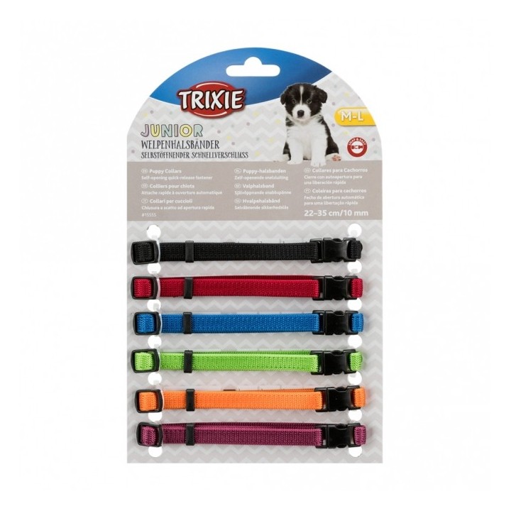 Trixie Welpenhalsbänder - 6er-Set 1 - S-M  17-25 cm
