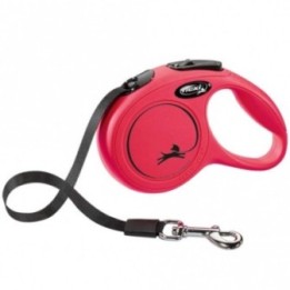 FLEXI Rollleine New CLASSIC Gurt - 3m bis 12kg - Rot
