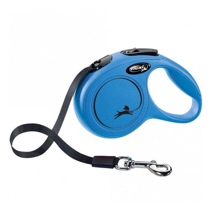 FLEXI Rollleine New CLASSIC Gurt - 3m bis 12kg - Blau