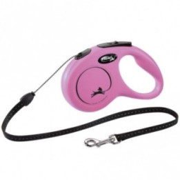 FLEXI Rollleine New CLASSIC Seil - 5m bis 12kg - Pink