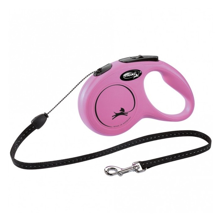 FLEXI Rollleine New CLASSIC Seil - 5m bis 12kg - Pink