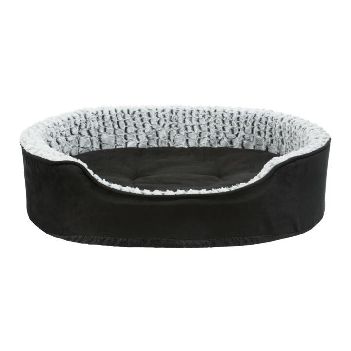 Trixie Vital Bett Lino oval - schwarz/grau - 60 × 45 cm