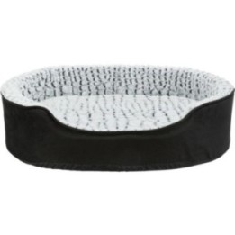 Trixie Vital Bett Lino oval - schwarz/grau - 83 × 67 cm
