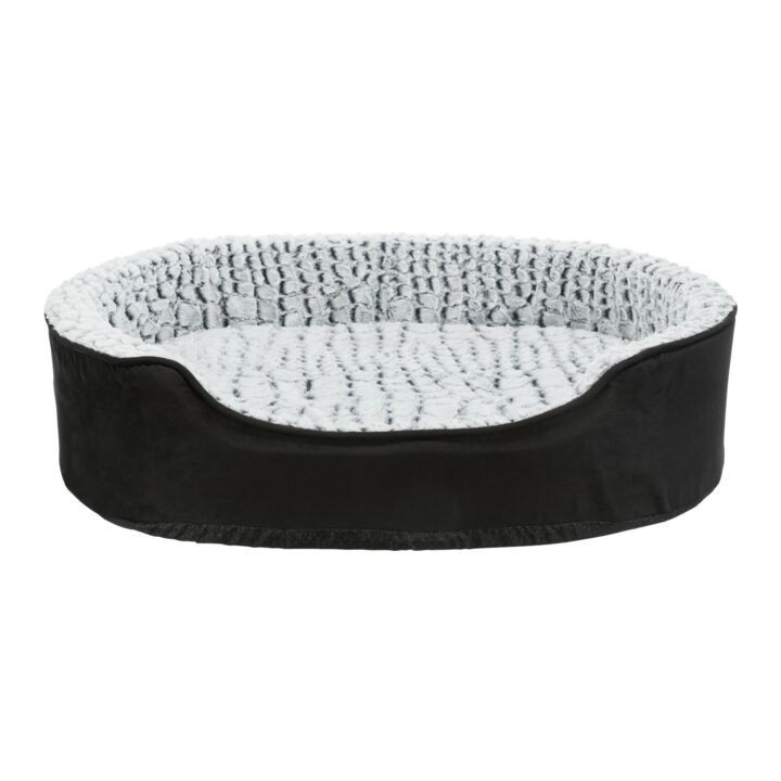 Trixie Vital Bett Lino oval - schwarz/grau - 110 × 92 cm