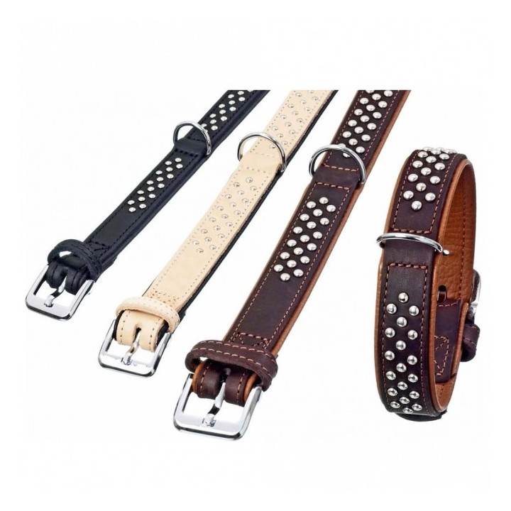 Karlie Rondo Halsband unterlegt mit Rundkopfnieten - Schwarz - 35mm/57cm