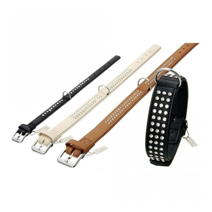 Karlie Nordic Strass Halsband - Biscuit Hellbeige - 40 mm / 65 cm