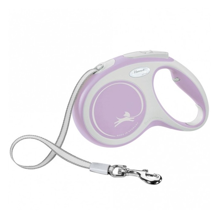 FLEXI Rollleine New COMFORT Gurt - 5m bis 25kg - rosa